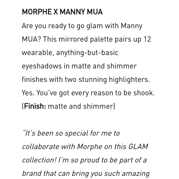 MORPHE X MANNY MUA GLAM PALETTE - Picture 2 of 10